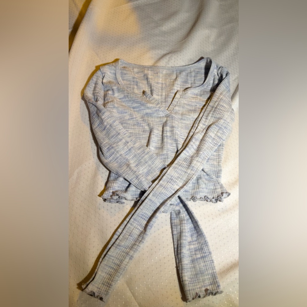 light blue cropped long sleeve